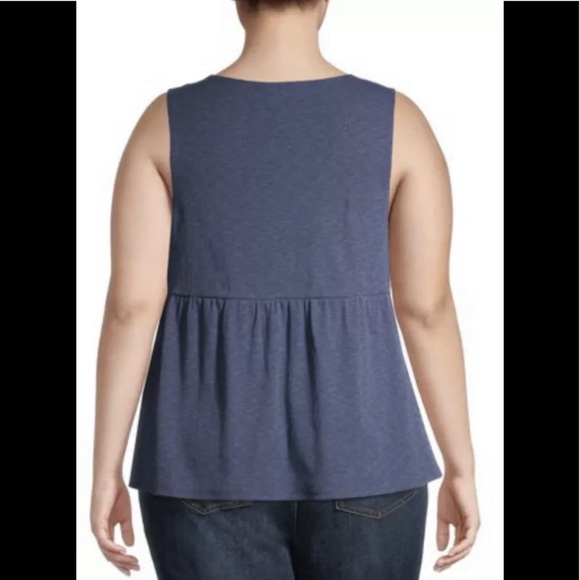 Terra and Sky Womens Smock Style Tank Top size 1X 16 W-18W blue Smock New - Picture 6 of 6